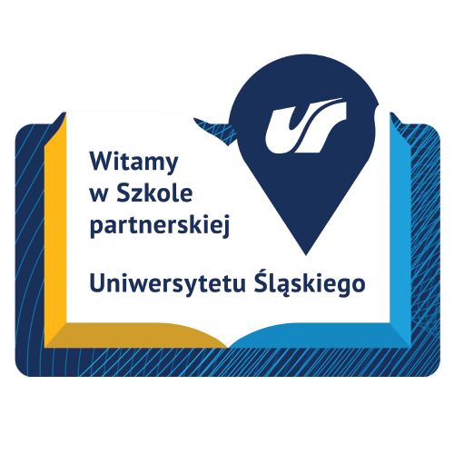 naklejka dla szkoły partnerskiej Uniwersytetu Śląskiego